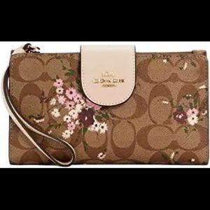 Coach Womens Tech Phone Wallet In Signature Canvas